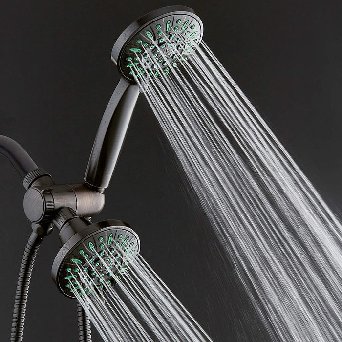 AquaDance Antimicrobial/Anti-Clog High-Pressure 30-Setting Combo Microban Nozzle Protection from Growth of Mold Mildew & Bacteria for Stronger Shower Aqua