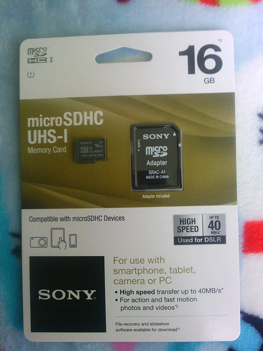 Sony 8GB Class 10 Micro SDHC R40 Memory Card (SR8UYA/TQMN) (OLD MODEL)