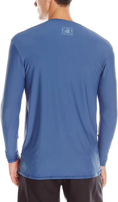 Body Glove Men's Deluxe Long Arm Loose Fit Rashguard, Cascade Blue, Medium