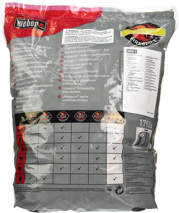 Weber 17905 Beech Wood Smoker Chips, 3-Pound, Brown