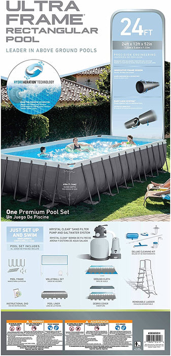 Intex 18ft X 52in Ultra Frame Pool Set with Sand Filter Pump, Ladder