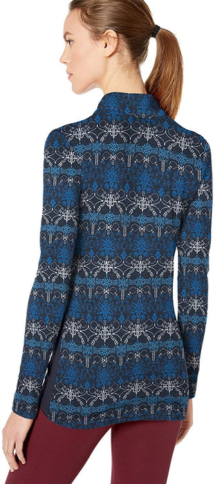 Helly-Hansen Womens Hh Merino Mid Graphic Print 1/2 Zip Lightweight Long-Sleeve Thermal Baselayer Top