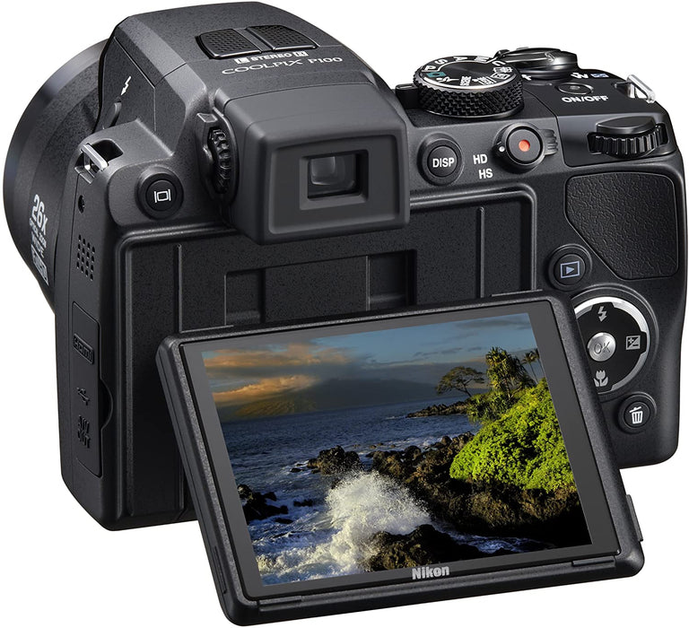 Nikon Coolpix P100 10 MP Digital Camera with 26x Optical Vibration Reduction (VR) Zoom and 3-Inch LCD (Black) (OLD MODEL)