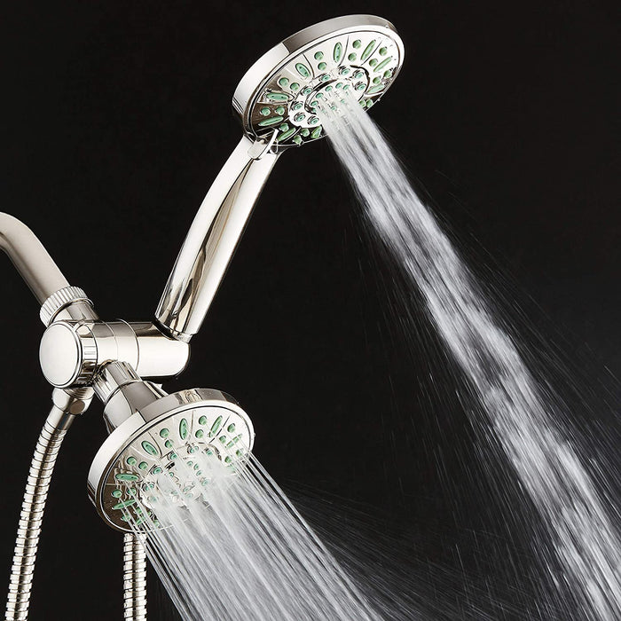 AquaDance Antimicrobial/Anti-Clog High-Pressure 30-Setting Combo Microban Nozzle Protection from Growth of Mold Mildew & Bacteria for Stronger Shower Aqua
