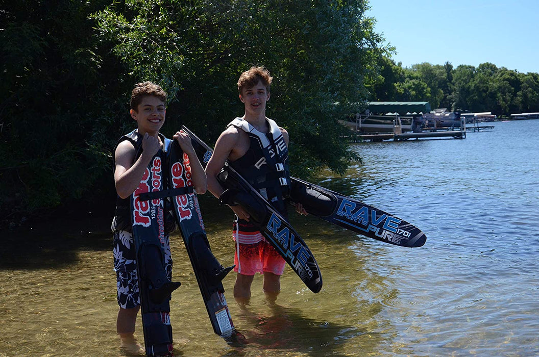 RAVE Sports Shredder Trainer Combo Water Skis, Red/Black
