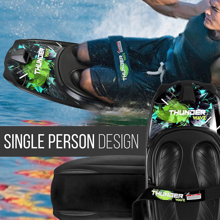 SereneLife Water Sport Kneeboard with Hook for Kids & Adults, Kneeboard with Strap for Boating, Waterboarding, Kneeling Boogie Boarding