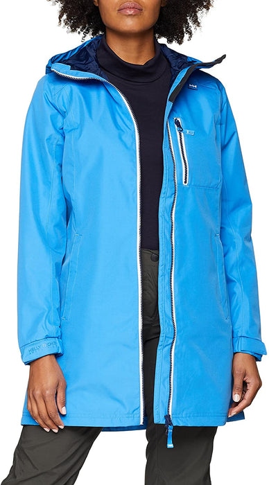 Helly Hansen Women's Long Belfast Lightweight Waterproof Windproof Breathable Raincoat Jacket with Hood
