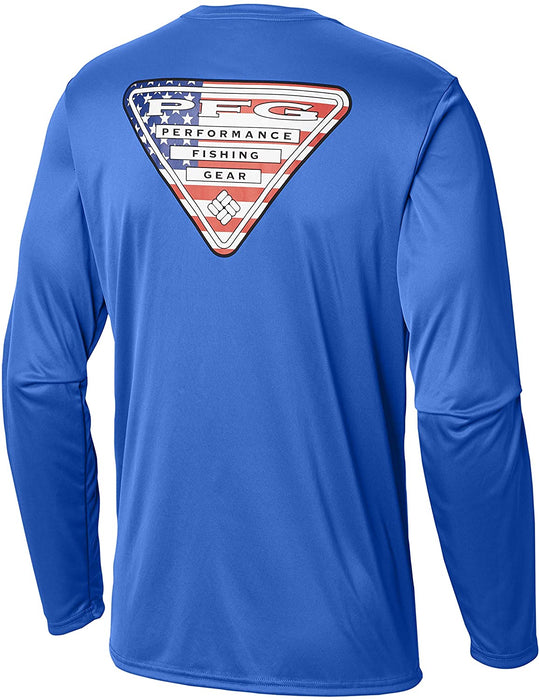 Columbia Men's Terminal Tackle PFG State Triangle Long Sleeve, Moisture Wicking