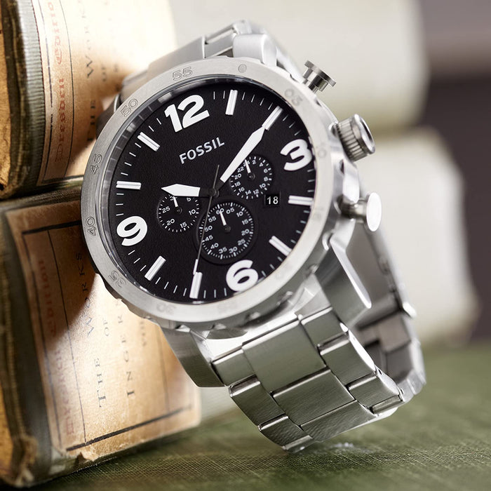 Fossil Men's Nate Stainless Steel Chronograph Quartz Watch