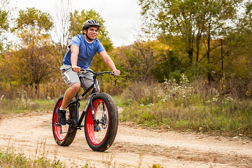 Mongoose Dolomite Fat Tire Mens Mountain Bike,17-Inch/Medium High-Tensile Steel Frame, 7-Speed, 26-inch Wheels