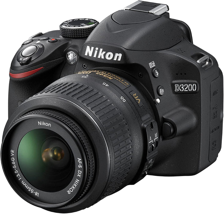 Nikon D3200 24.2 MP CMOS Digital SLR with 18-55mm f/3.5-5.6 Auto Focus-S DX VR NIKKOR Zoom Lens (Black) (OLD MODEL)