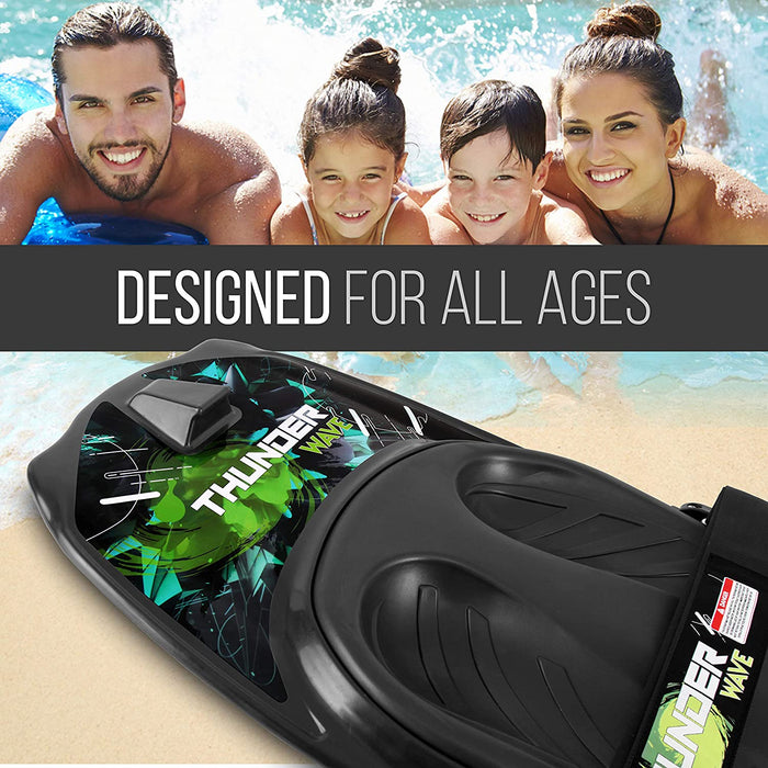 SereneLife Water Sport Kneeboard with Hook for Kids & Adults, Kneeboard with Strap for Boating, Waterboarding, Kneeling Boogie Boarding