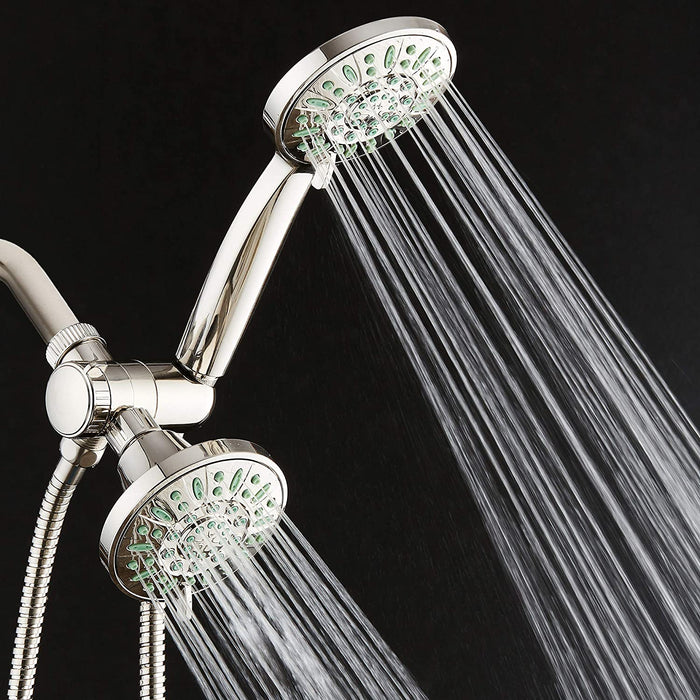 AquaDance Antimicrobial/Anti-Clog High-Pressure 30-Setting Combo Microban Nozzle Protection from Growth of Mold Mildew & Bacteria for Stronger Shower Aqua
