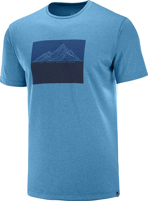 Salomon Men's Standard Agile Graphic TEE M, alloy/Heather
