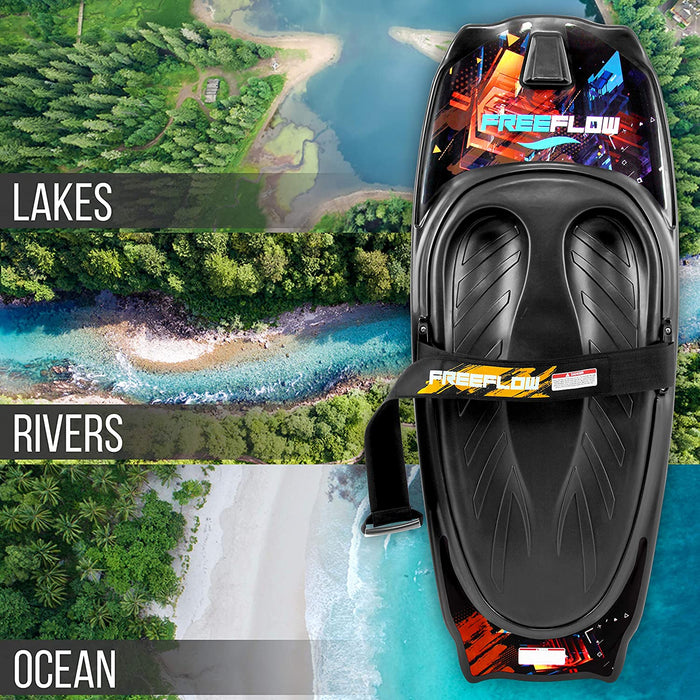 SereneLife Water Sport Kneeboard with Hook for Kids & Adults, Kneeboard with Strap for Boating, Waterboarding, Kneeling Boogie Boarding