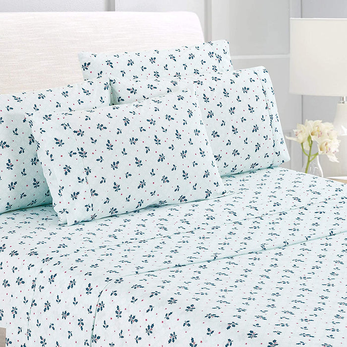 American Home Collection Deluxe 6 Piece Printed Sheet Set of Brushed Fabric, Deep Pocket Wrinkle Resistant - Hypoallergenic (Twin