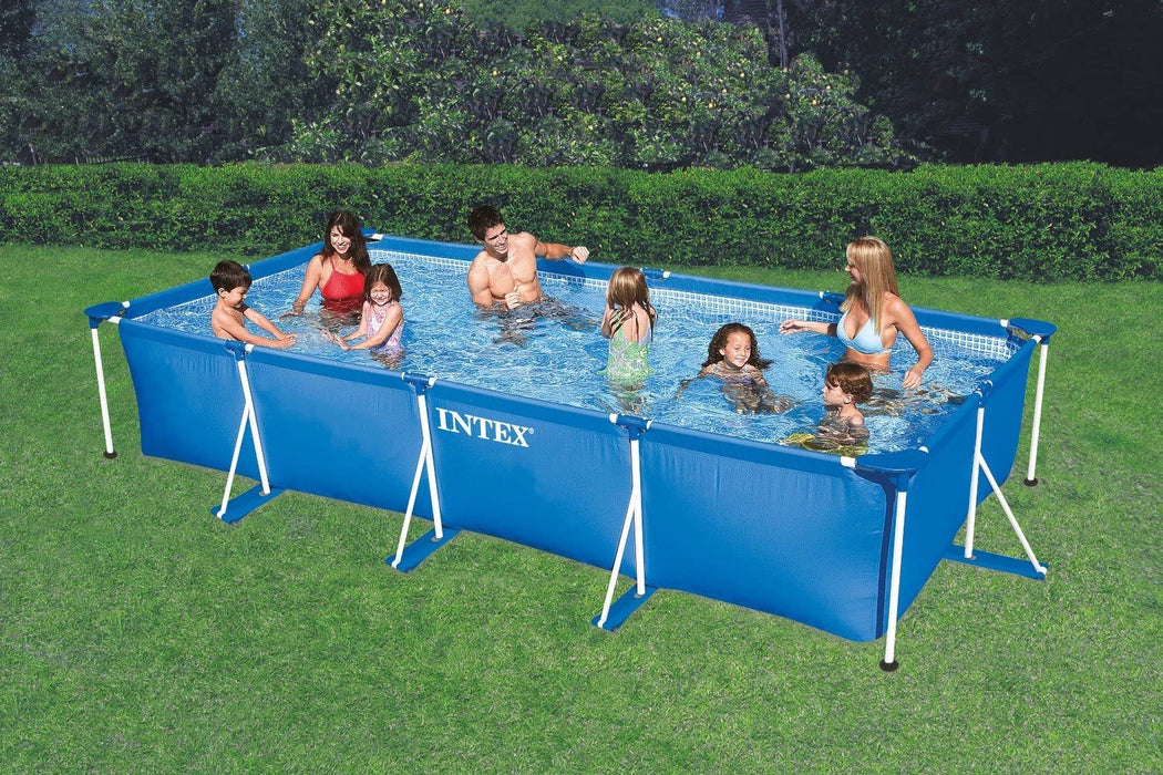 Intex 86" x 23" Rectangular Frame Above Ground Outdoor Child Safe Splash Swimming Pool