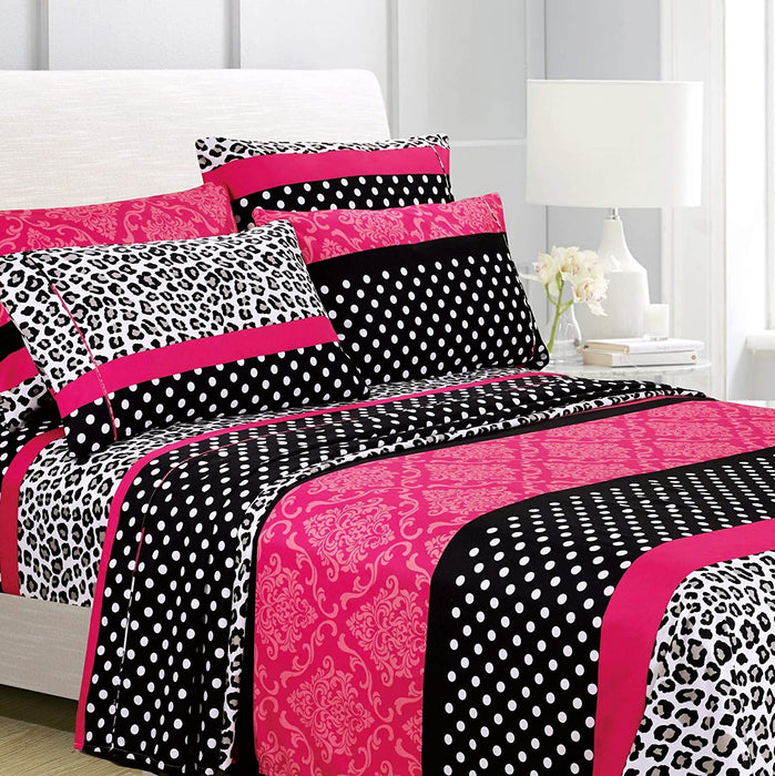American Home Collection Deluxe 6 Piece Printed Sheet Set of Brushed Fabric, Deep Pocket Wrinkle Resistant - Hypoallergenic (Twin