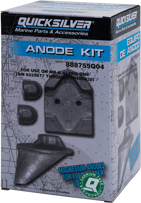 Quicksilver 888755Q04 Magnesium Anode Kit - MerCruiser MR and Alpha One Drives