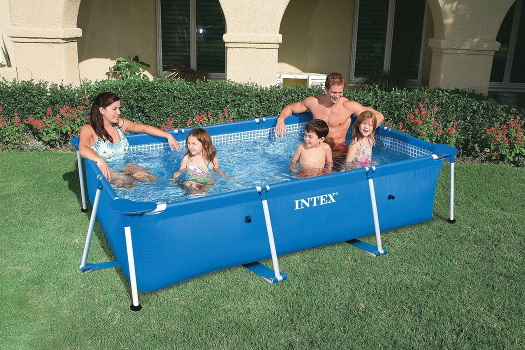 Intex 86" x 23" Rectangular Frame Above Ground Outdoor Child Safe Splash Swimming Pool