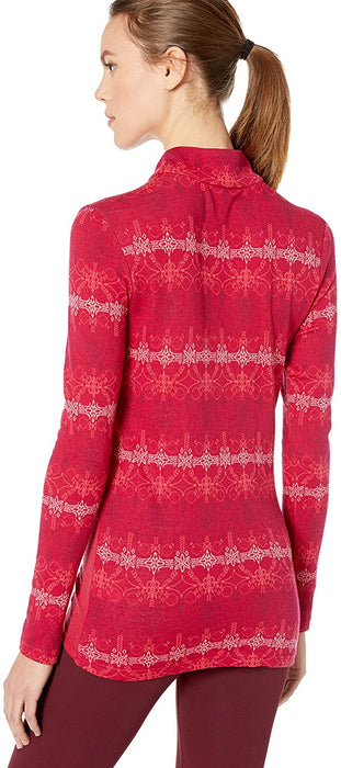 Helly-Hansen Womens Hh Merino Mid Graphic Print 1/2 Zip Lightweight Long-Sleeve Thermal Baselayer Top