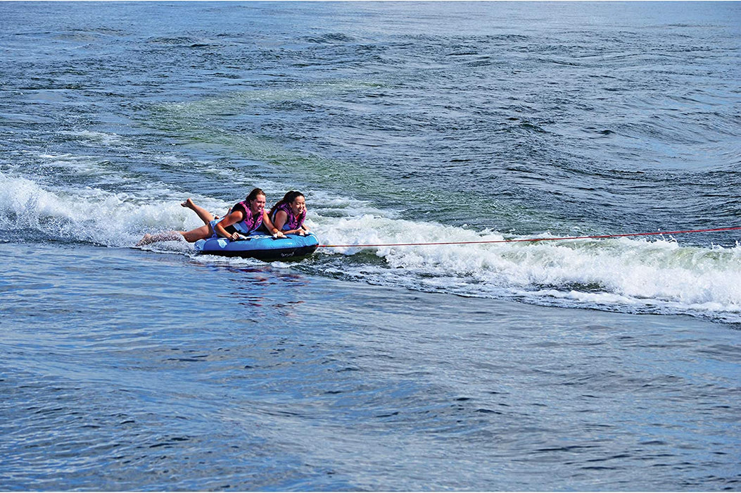 RAVE Sports Storm Boat Towable Tube for 1-2 Riders, Blue, 54" x 9"