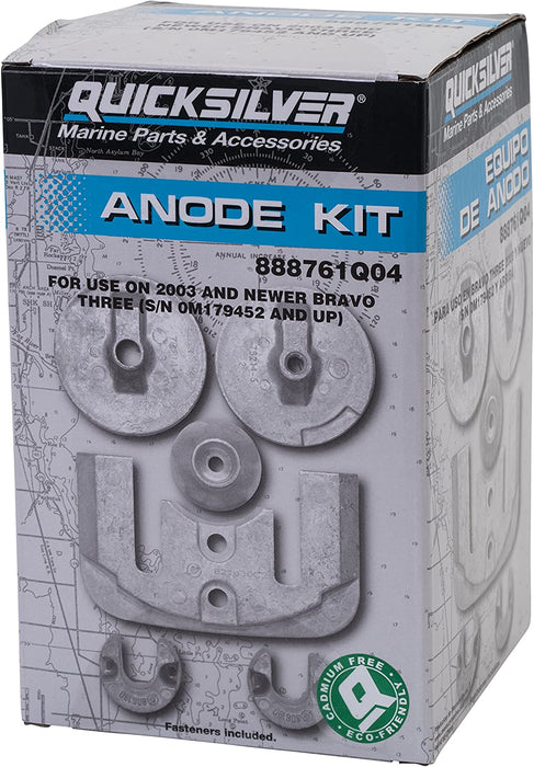 Quicksilver 888761Q04 Aluminum Anode Kit - MerCruiser Bravo III Drives