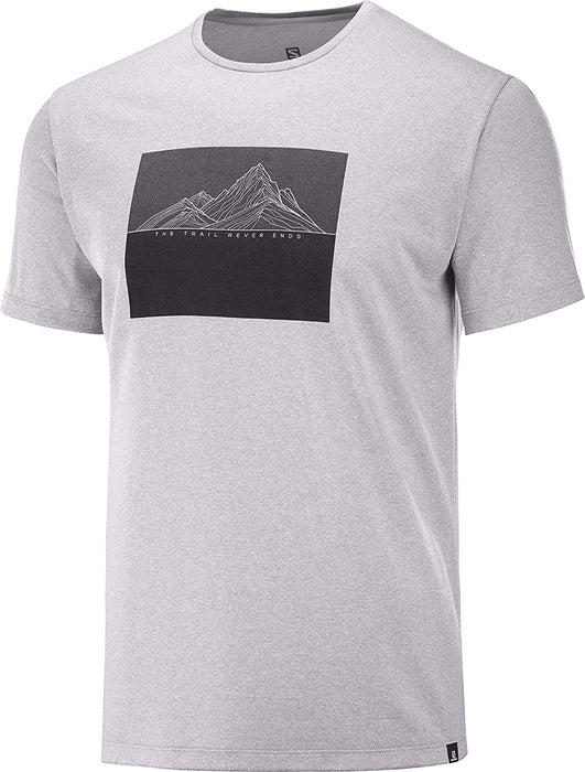 Salomon Men's Standard Agile Graphic TEE M, alloy/Heather