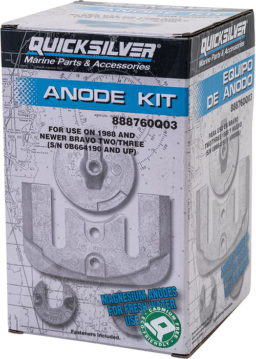 Quicksilver 888760Q03 Magnesium Anode Kit - MerCruiser Bravo II and Bravo III Drives