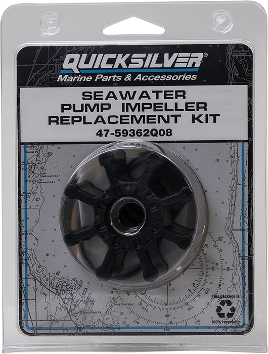 Quicksilver 59362Q08 Sea Water Pump Impeller Replacement Kit - Bravo I, II and III with Two-Piece Pump Body