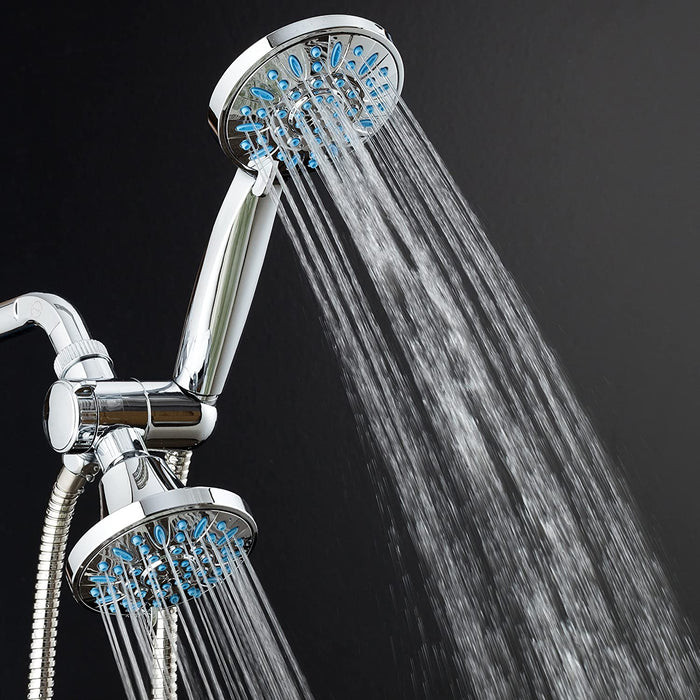 AquaDance Antimicrobial/Anti-Clog High-Pressure 30-Setting Combo Microban Nozzle Protection from Growth of Mold Mildew & Bacteria for Stronger Shower Aqua