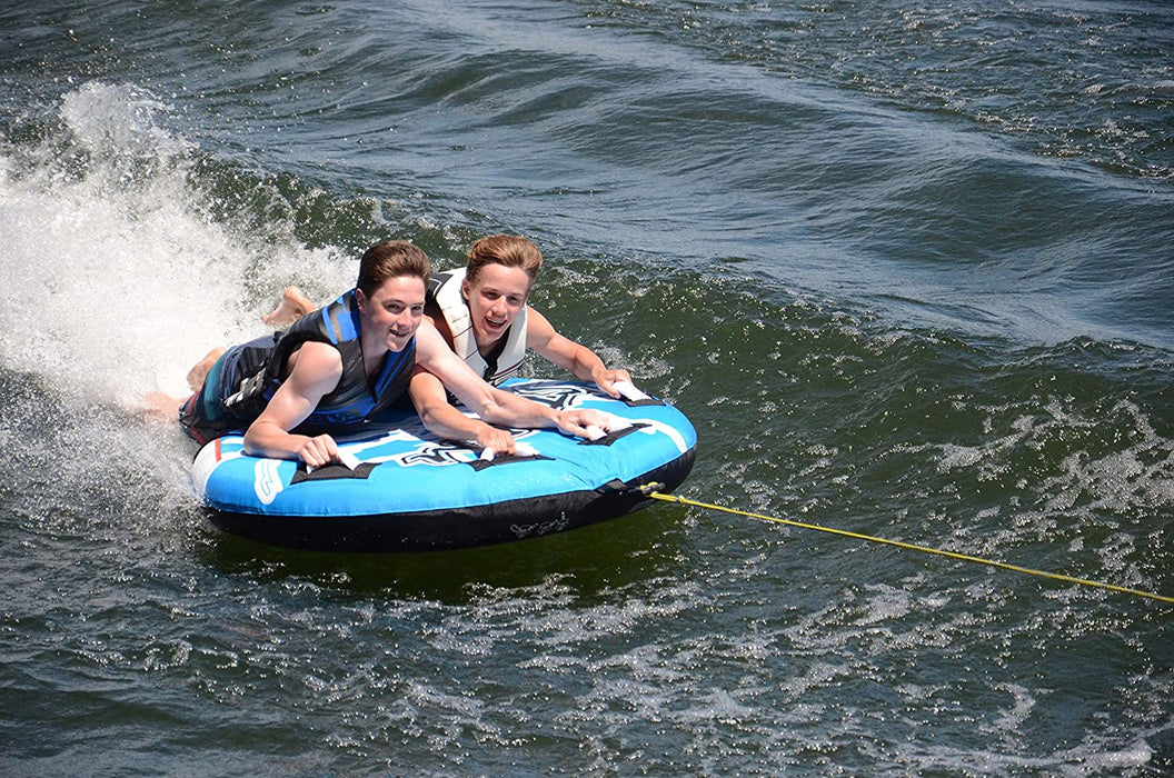 RAVE Sports Storm Boat Towable Tube for 1-2 Riders, Blue, 54" x 9"