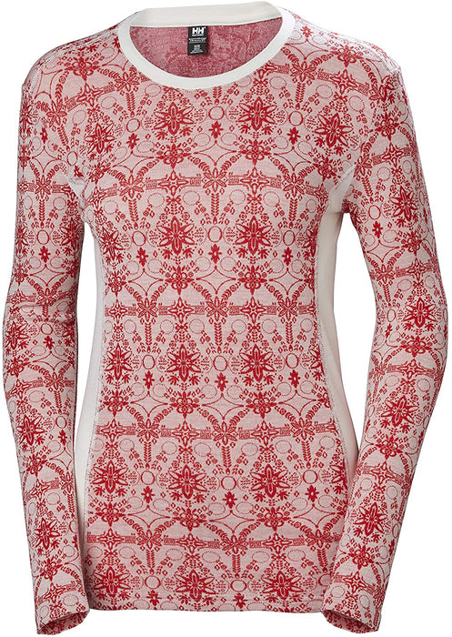 Helly-Hansen Women's W Merino Wool Mid Graphic Long-Sleeve Baselayer Top