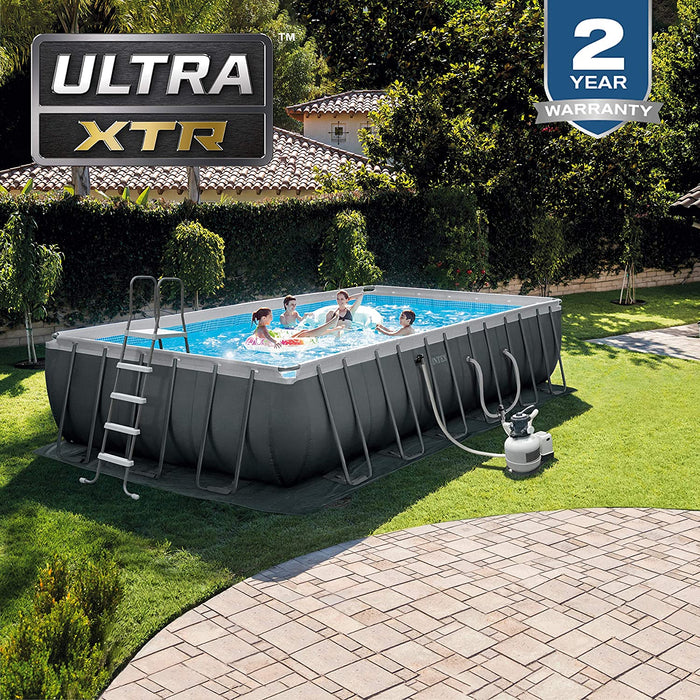 Intex 24ft X 12ft X 52in Ultra XTR Rectangular Pool Set with Sand Filter Pump, Ladder