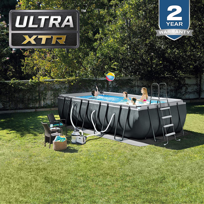 Intex 24ft X 12ft X 52in Ultra XTR Rectangular Pool Set with Sand Filter Pump, Ladder