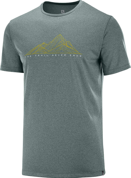 Salomon Men's Standard Agile Graphic TEE M, alloy/Heather