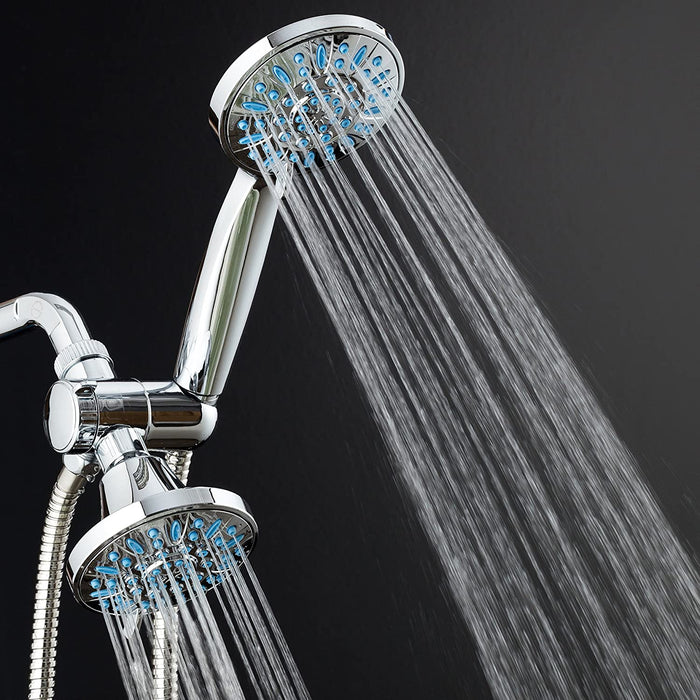 AquaDance Antimicrobial/Anti-Clog High-Pressure 30-Setting Combo Microban Nozzle Protection from Growth of Mold Mildew & Bacteria for Stronger Shower Aqua