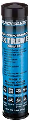 Quicksilver 8M0071837 High Performance Extreme Grease/Lubricant with PTFE, 3-Ounce Cartridges, Pack of 3