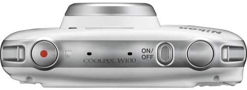 Nikon COOLPIX W100 Waterproof Rugged Digital Camera White - Bundle with Carrying Case + 32GB Sandisk Memory Card + More