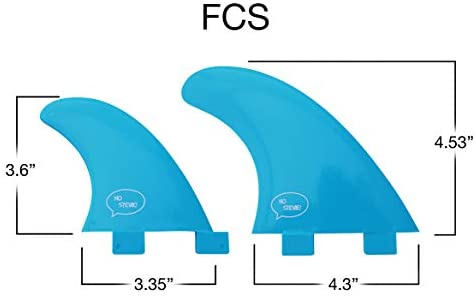 Ho Stevie! Fiberglass Reinforced Polymer Surfboard Fins - Quad (4 Fins) FCS or Futures Sizes, with Fin Bag, Screws