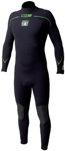 Body Glove Mens 3/2mm Eco 2 Back Zip Fullsuit Wetsuit, Black, Small