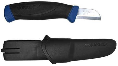 Morakniv Fixed-Blade Utility Knife with Short 1.69-Inch Stainless Steel Blade and Sheath, Black and Blue, Model:M-12798