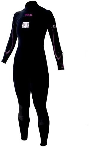Body Glove Womens 3/2mm Vapor Back Zip Fullsuit Wetsuit, Black, 11/12