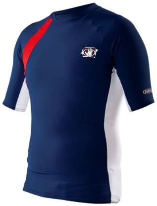 Body Glove Men's Performance Short Arm Rashguard, Navy/White, Medium