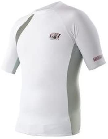 Body Glove Men's Performance Short Arm Rashguard, White/Silver, 3X-Large