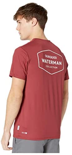Quiksilver Waterman Men's Gut Check SS Short Sleeve Rashguard SURF Shirt, Blue, L