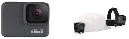 GoPro HERO7 Silver — Waterproof Digital Action Camera with Touch Screen 4K HD Video with Head Strap + QuickClip