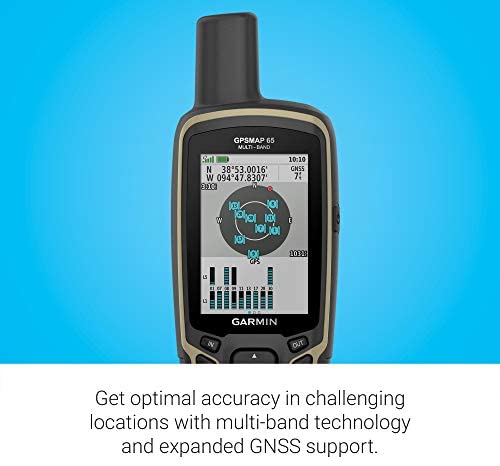Garmin GPSMAP 65s, Button-Operated Handheld with Altimeter and Compass, Expanded Satellite Support and Multi-Band Technology