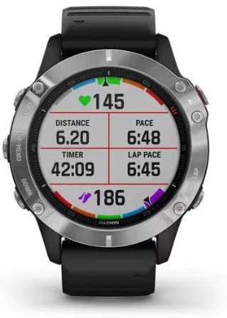 Garmin Fenix 6 Multisport GPS Smartwatch (Silver with Black Band) Performance Bundle (4 Items)