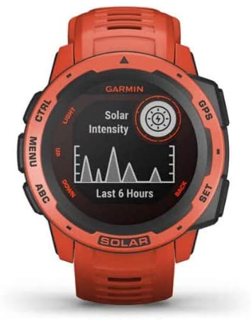 Garmin Instinct Solar Smartwatch (Flame Red) Performance Bundle (4 Items)